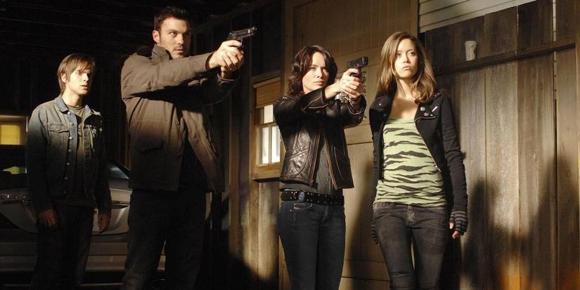 John, Derek, Sarah, and Cameron in Terminator: The Sarah Connor Chronicles