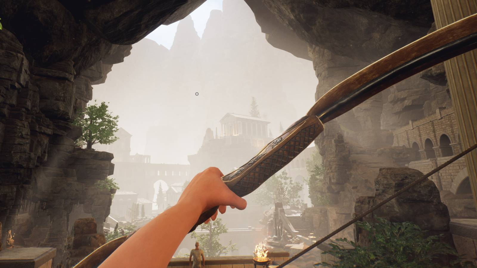 The Forgotten City bow equipped overlooking the city