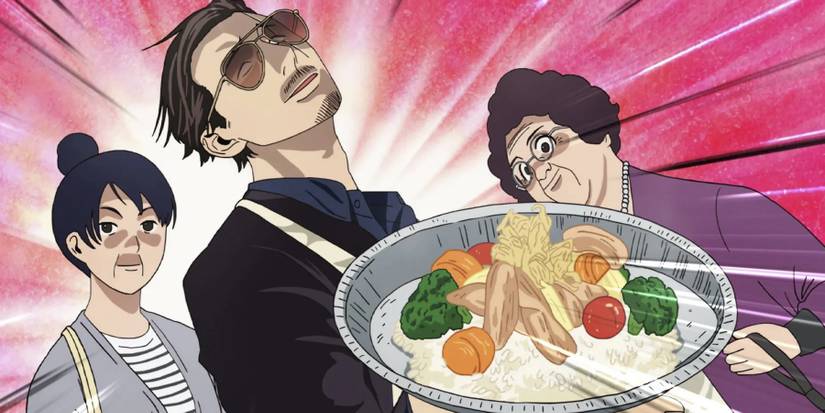 Tatsu holding a plate food 