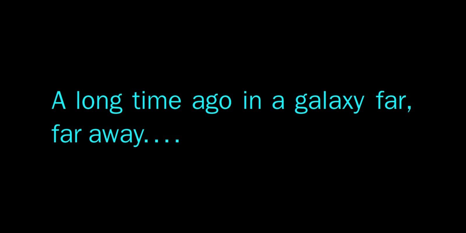 The opening title card from Star Wars