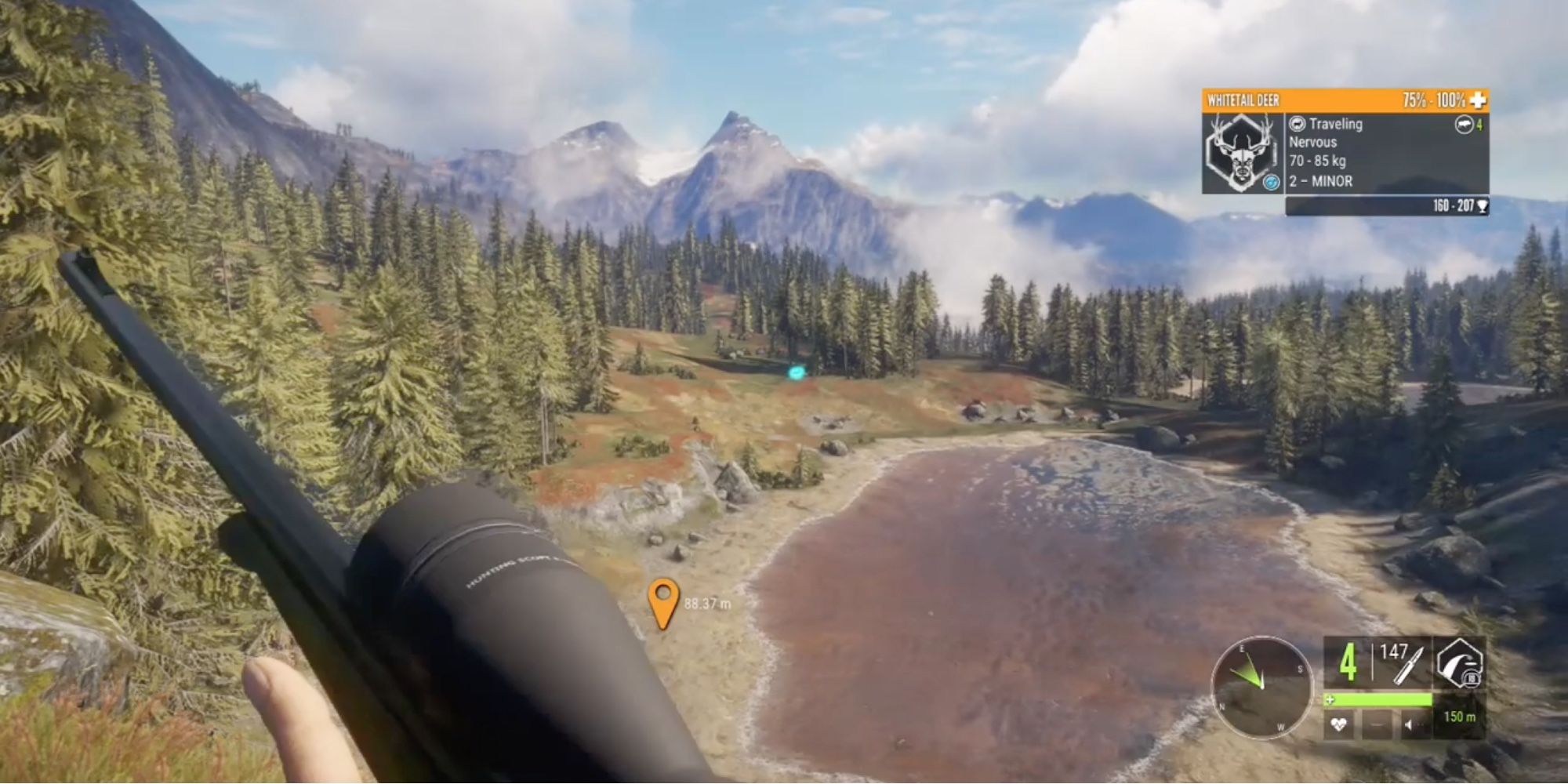 TheHunter: Call of the Wild - Player aims at a Whitetail Deer with Eckers .30-06 Prestige