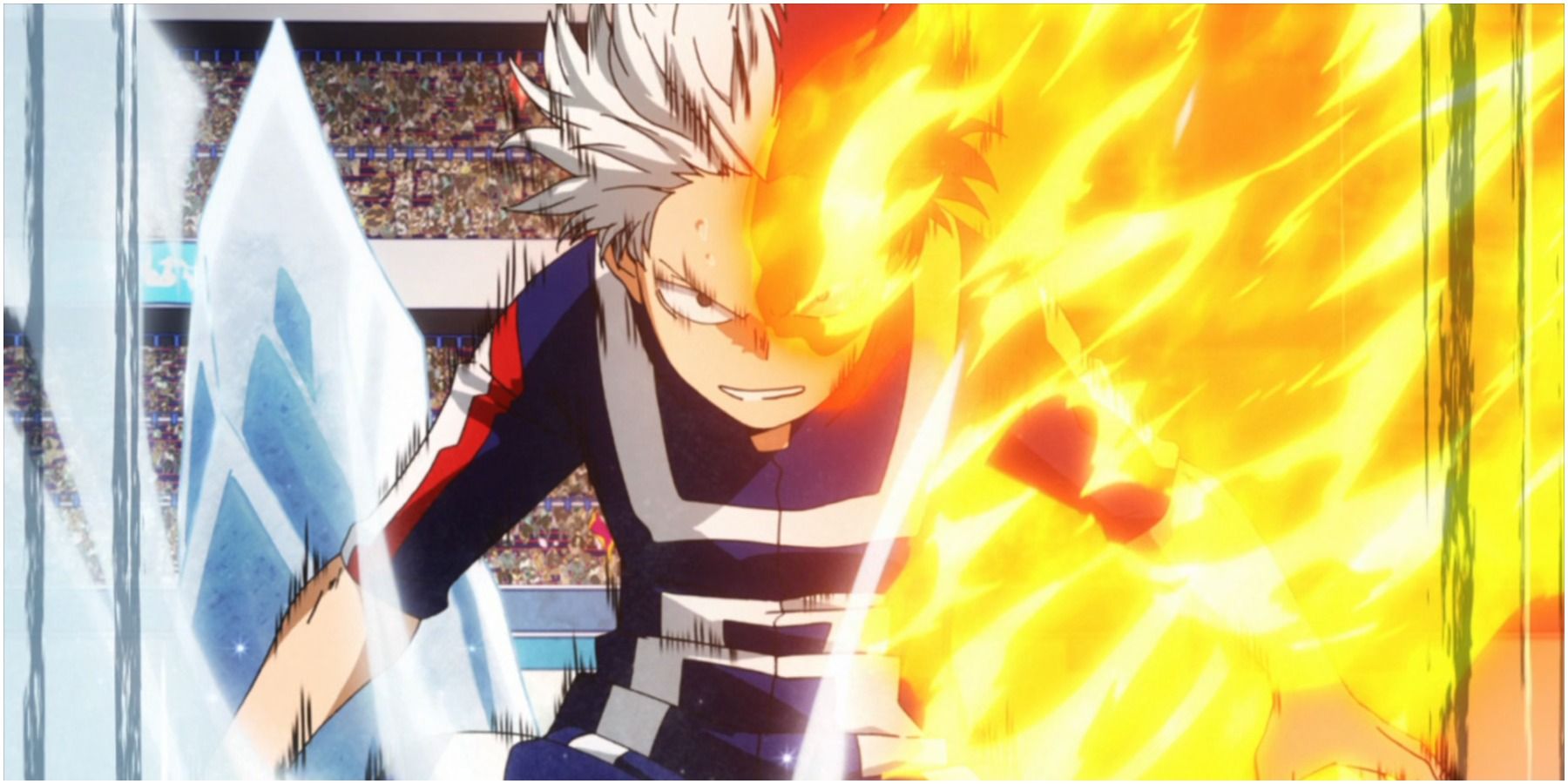 Todoroki Activating His Ice & Fire Powers
