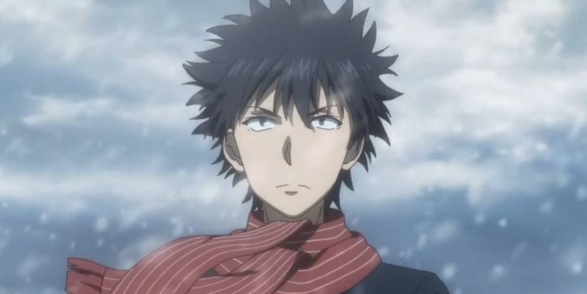 Touma wearing scarf around his neck