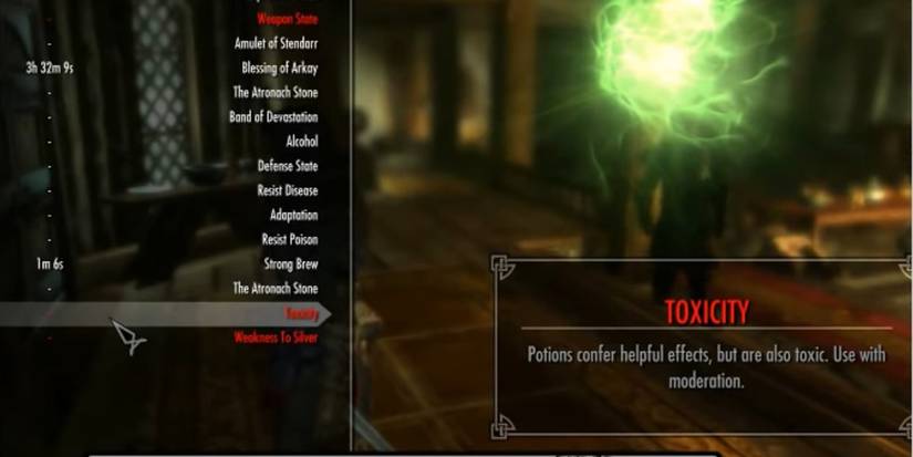 Toxicity effect activated in Skyrim