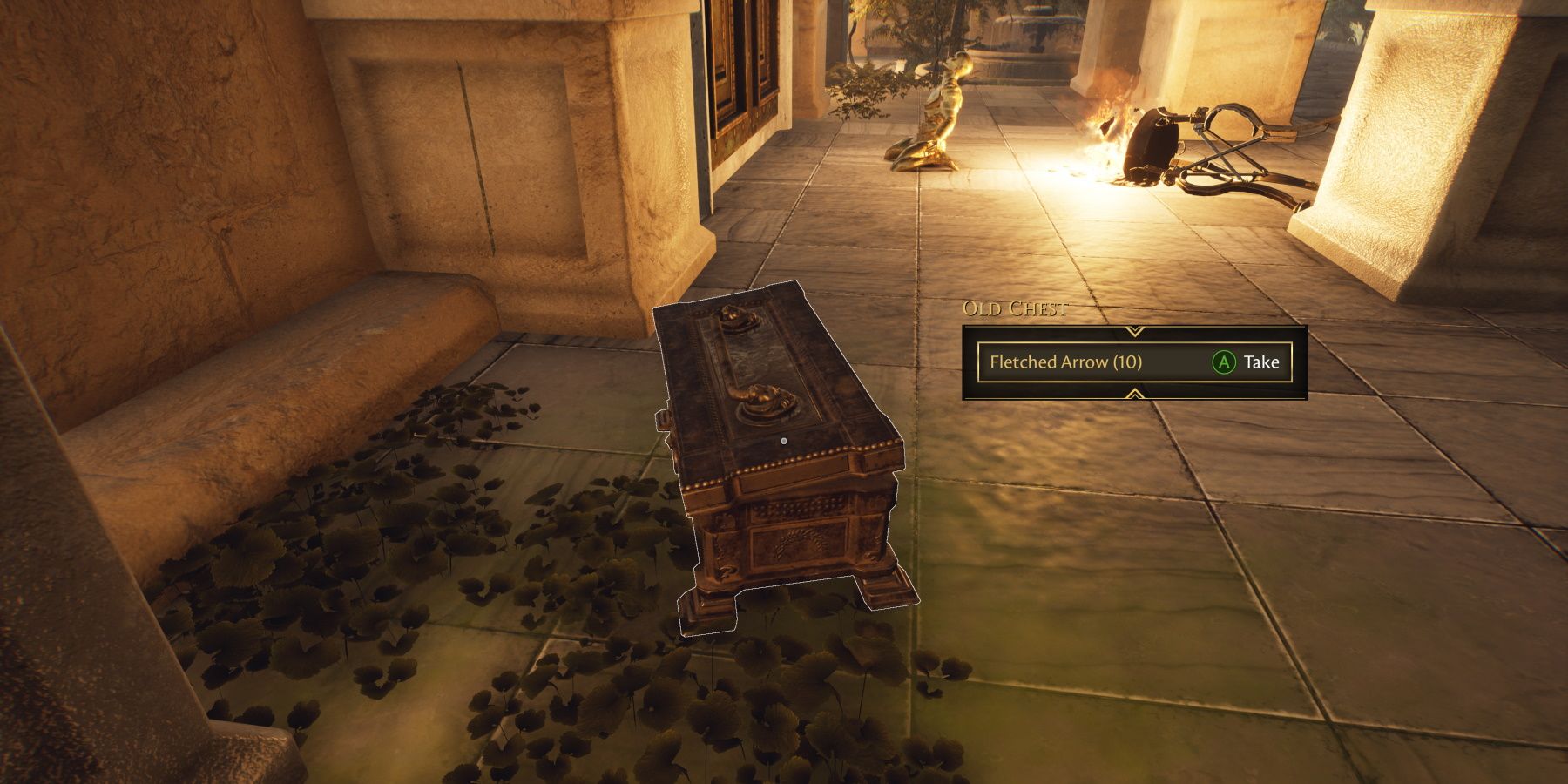 The Forgotten City wooden chest with arrows by the Palace