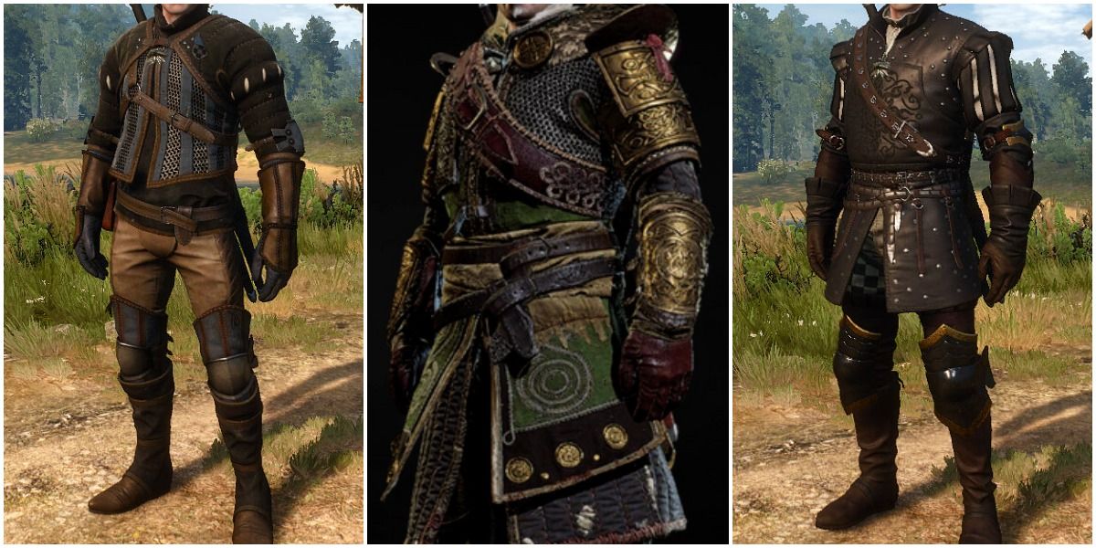 Witcher 3 DLC armor sets split image