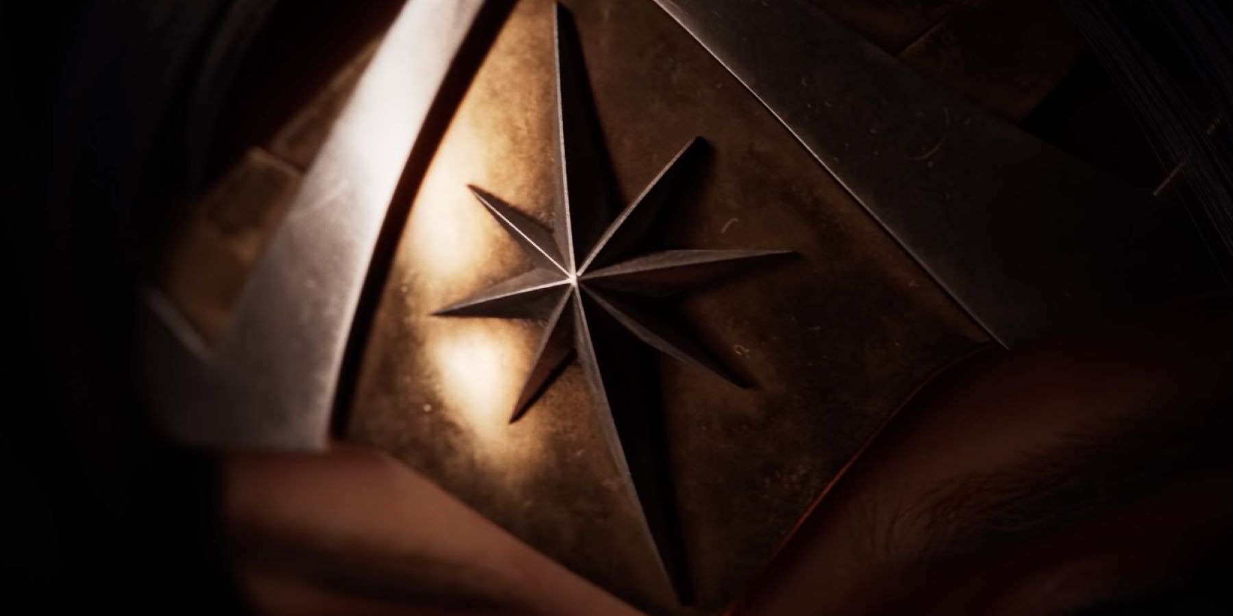 A close-up of Wonder Woman's tiara in the reveal trailer for Monolith Production's Wonder Woman game