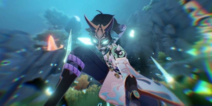 Xiao in his vigilant Yaksha state about to attack