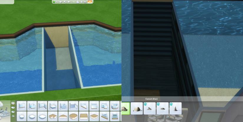 a platform on the house and stairs leading down to the front door