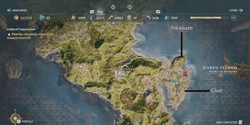 ac odyssey kind of treasure hunt father map