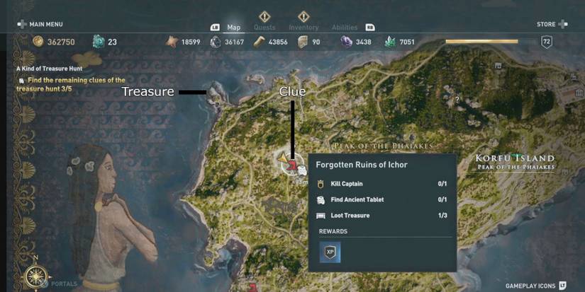 ac odyssey kind of treasure hunt memories clue