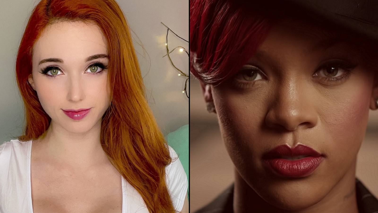 amouranth and rihanna split image
