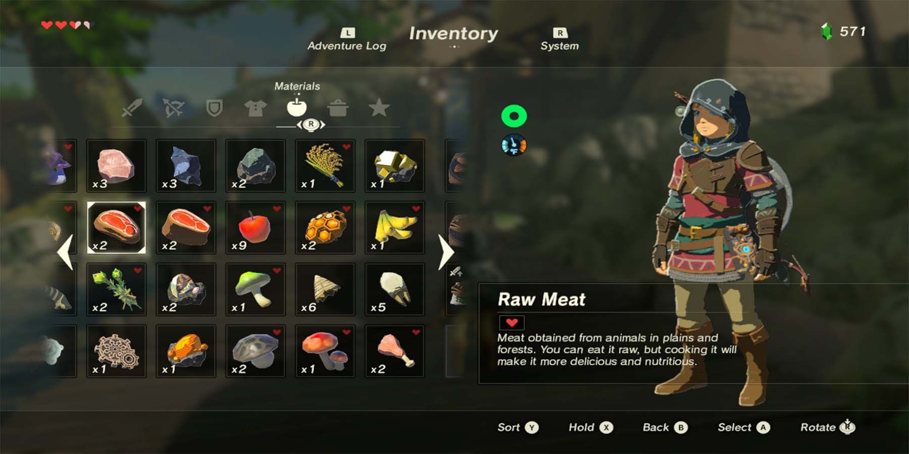 breath of the wild raw meat