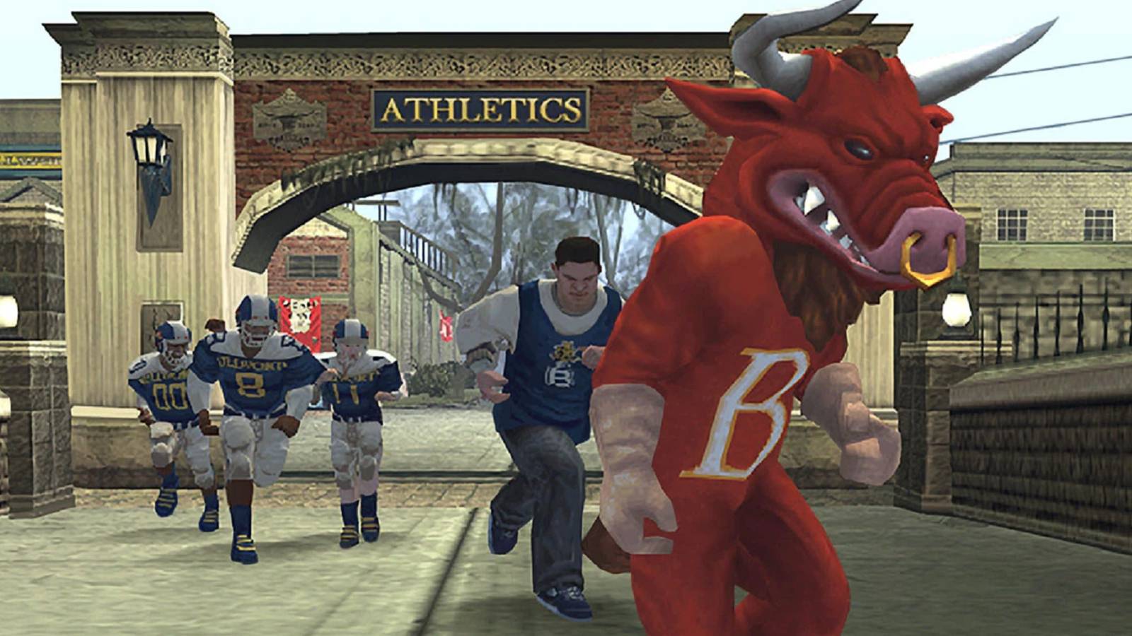 bully jocks chasing mascot