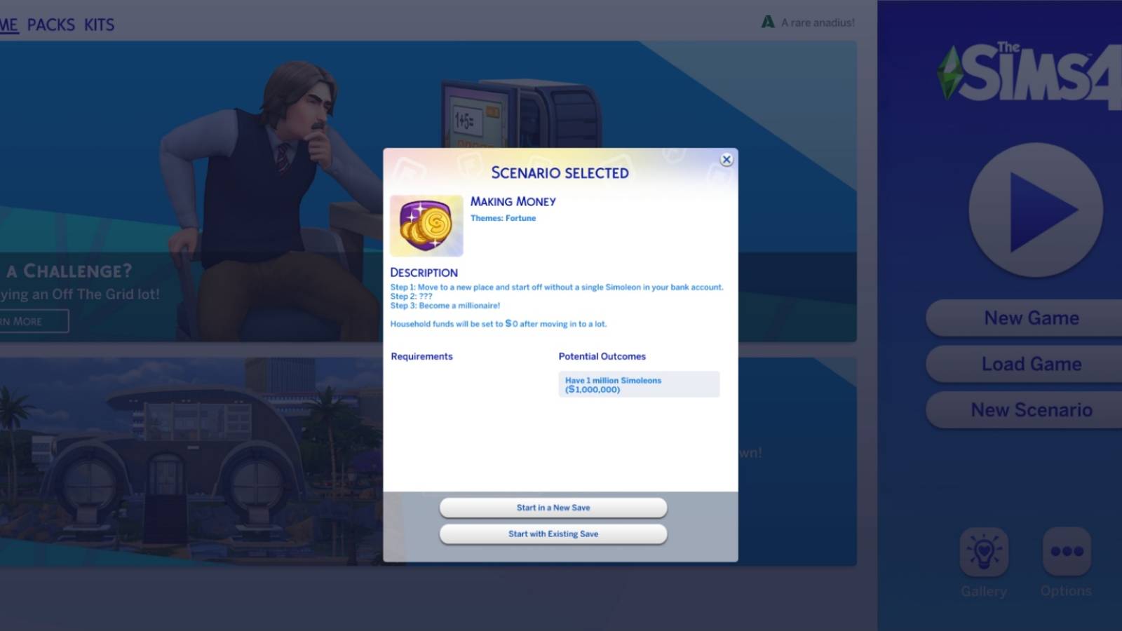 cover image for the sims 4 how to complete the Making money Scenario