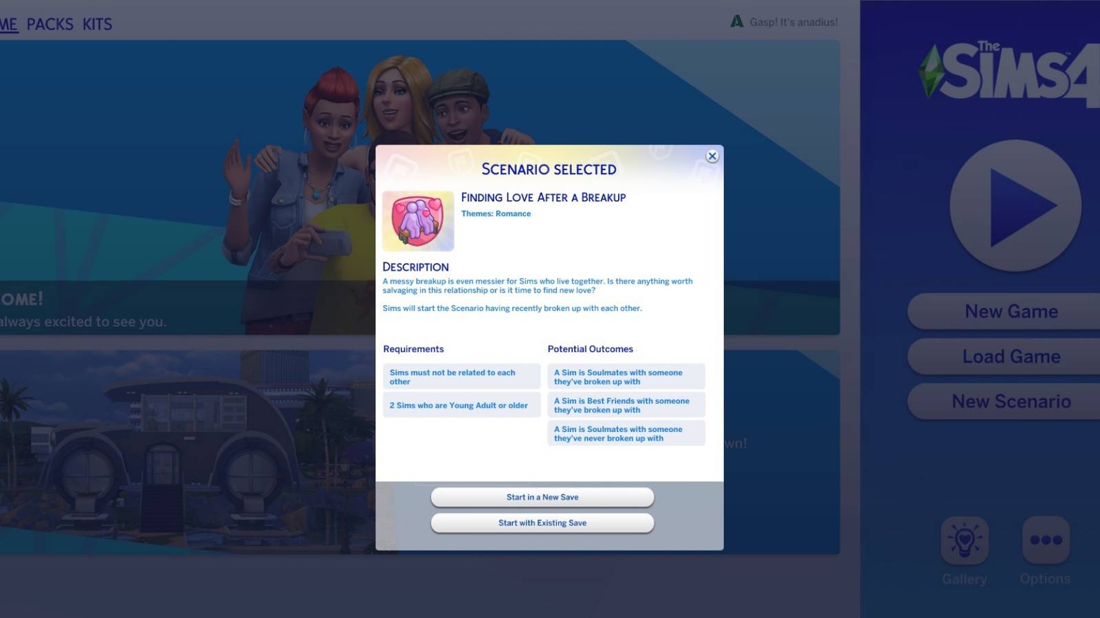 cover image for the sims 4 how to complete the finding love after a break up scenario