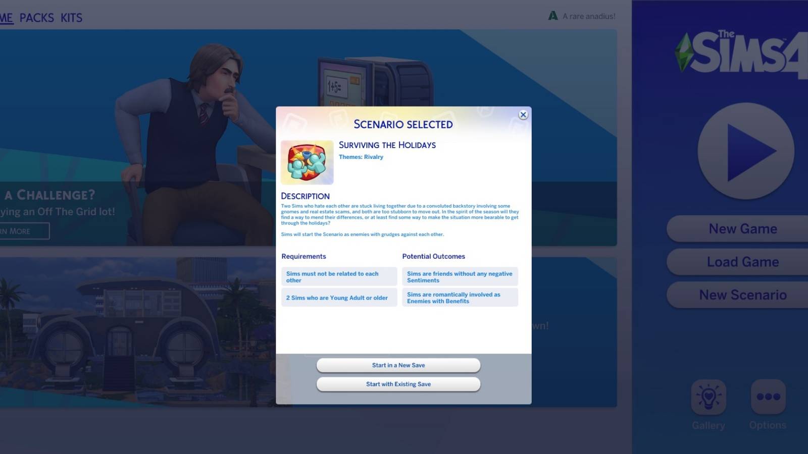 cover image for the sims 4 how to complete the surviving the holidays scenario