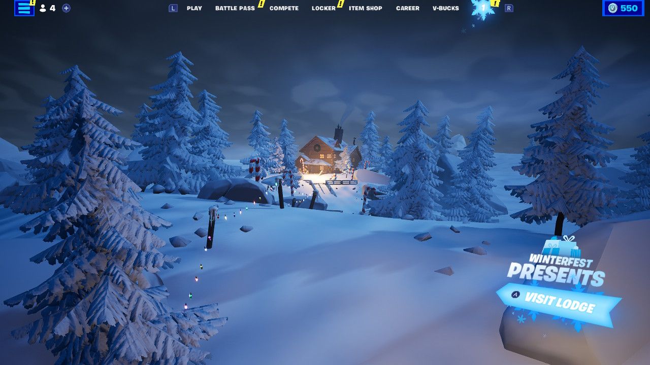 Fortnite Winterfest Where is the Cozy Lodge?