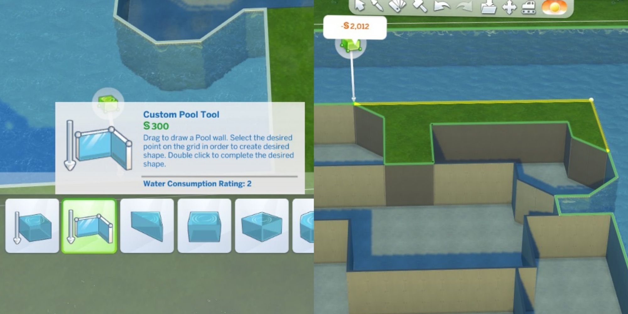 creating a pool using the custom pool tool