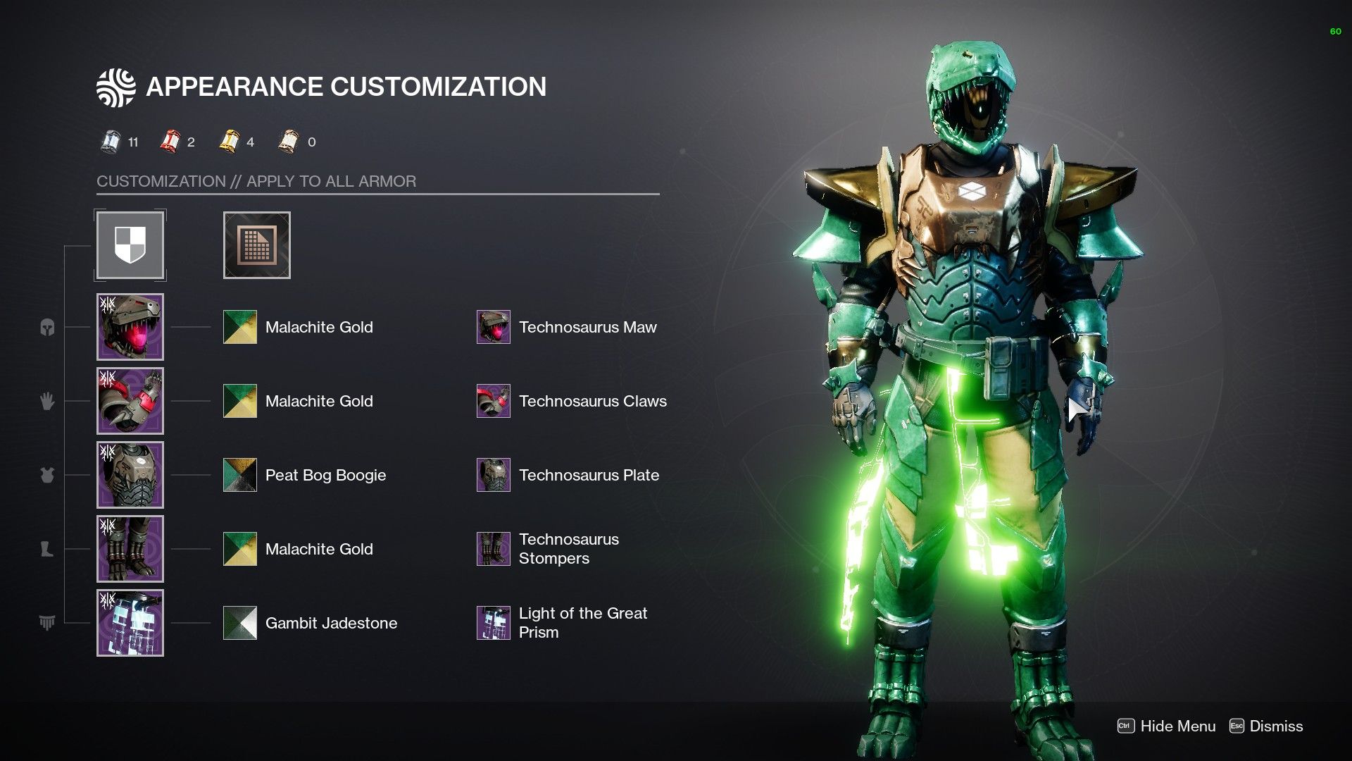 destiny 2 green power ranger armor