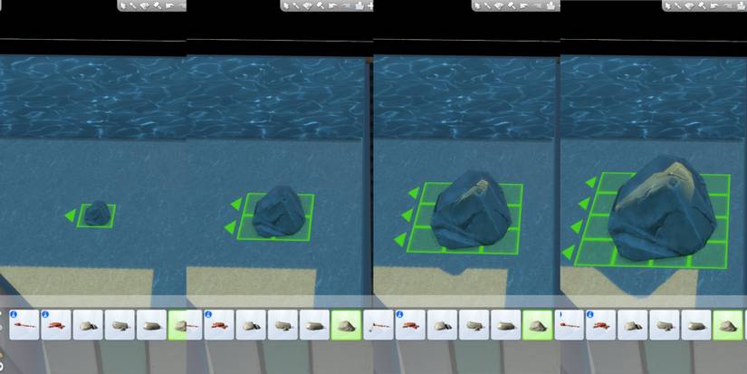 different rock sizes after using cheat in the sims 4