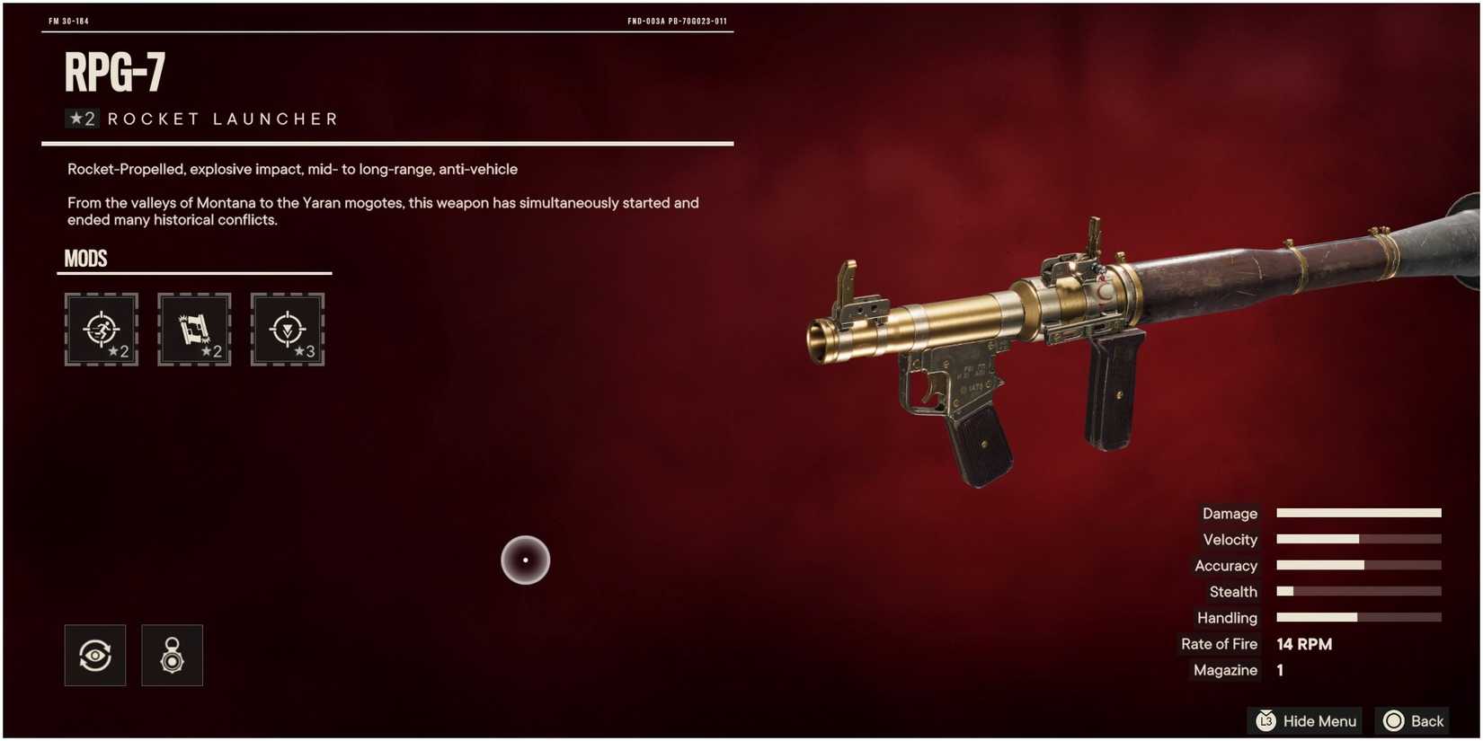 Far Cry 6 RPG-7 stats