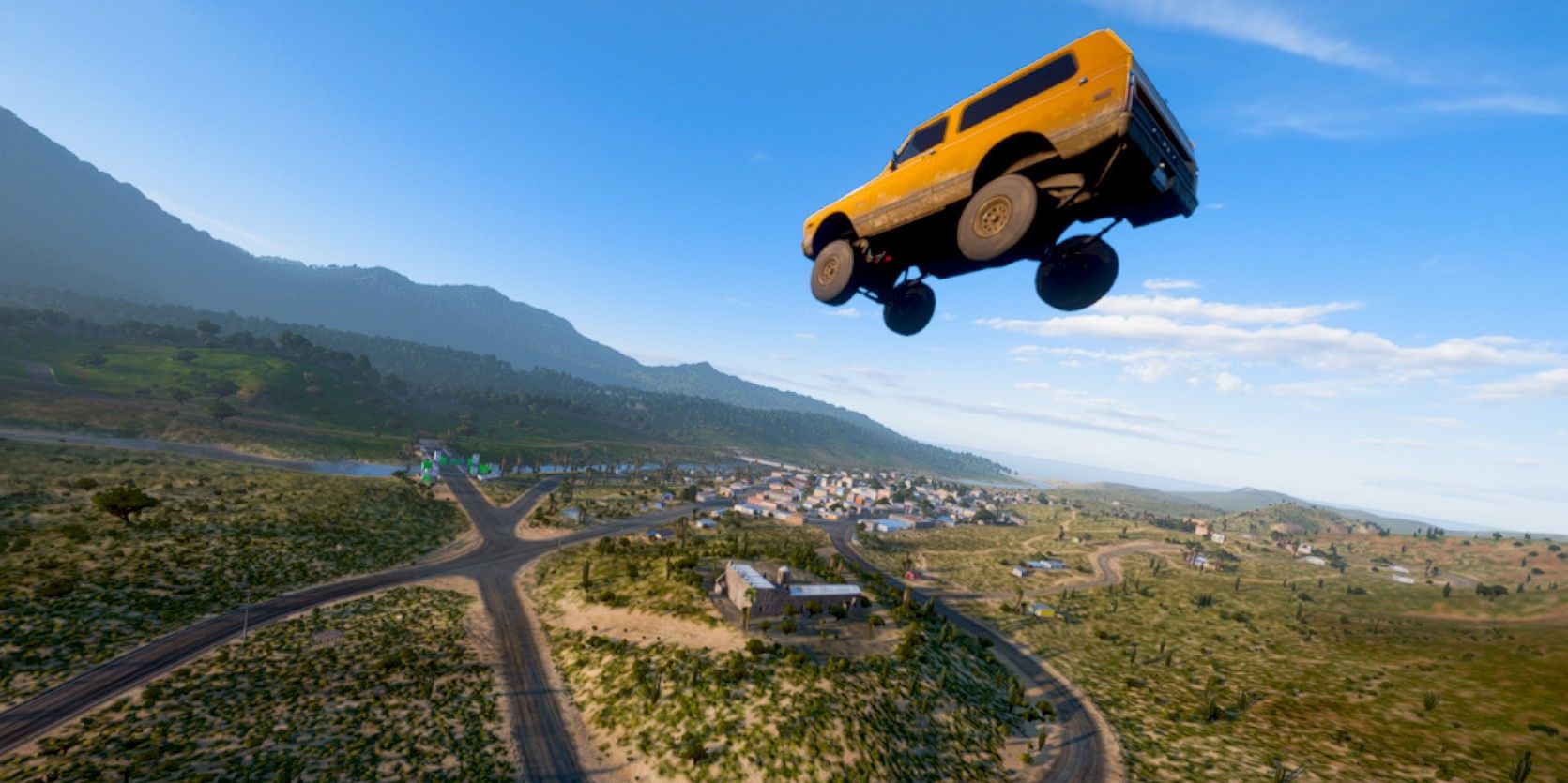 forza car in mid air 