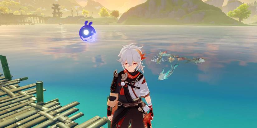 genshin impact golden rusty koi fishing kazuha