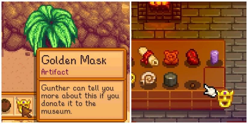 golden mask donating to museum