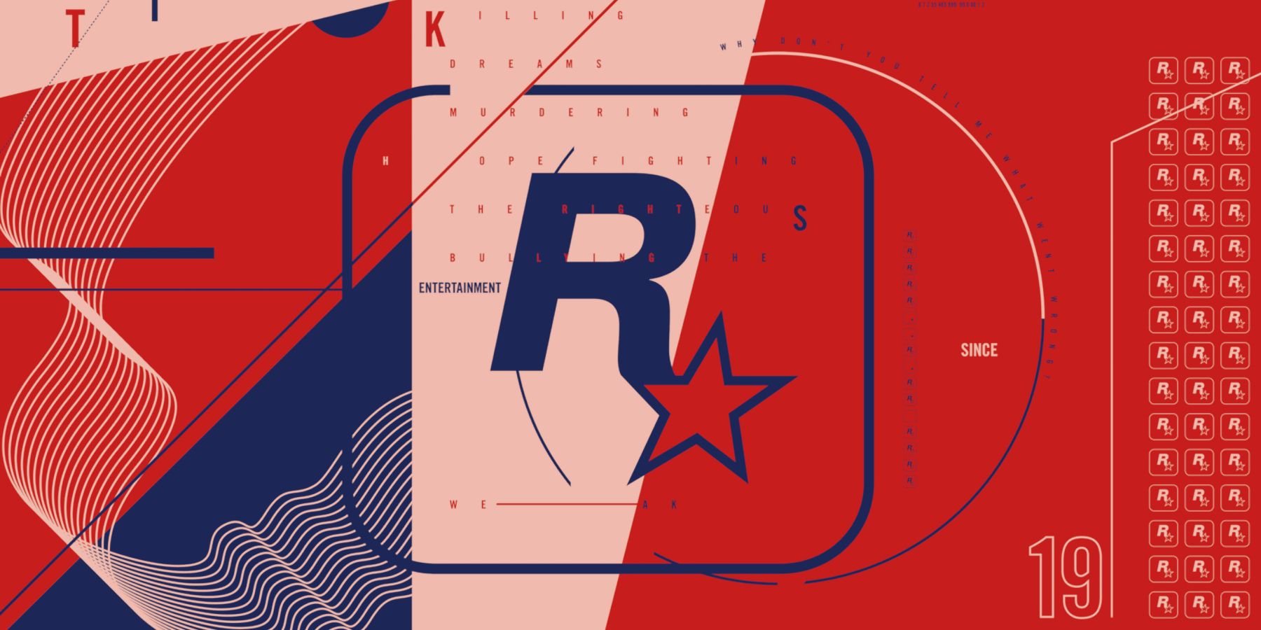 rockstar red white blue logo