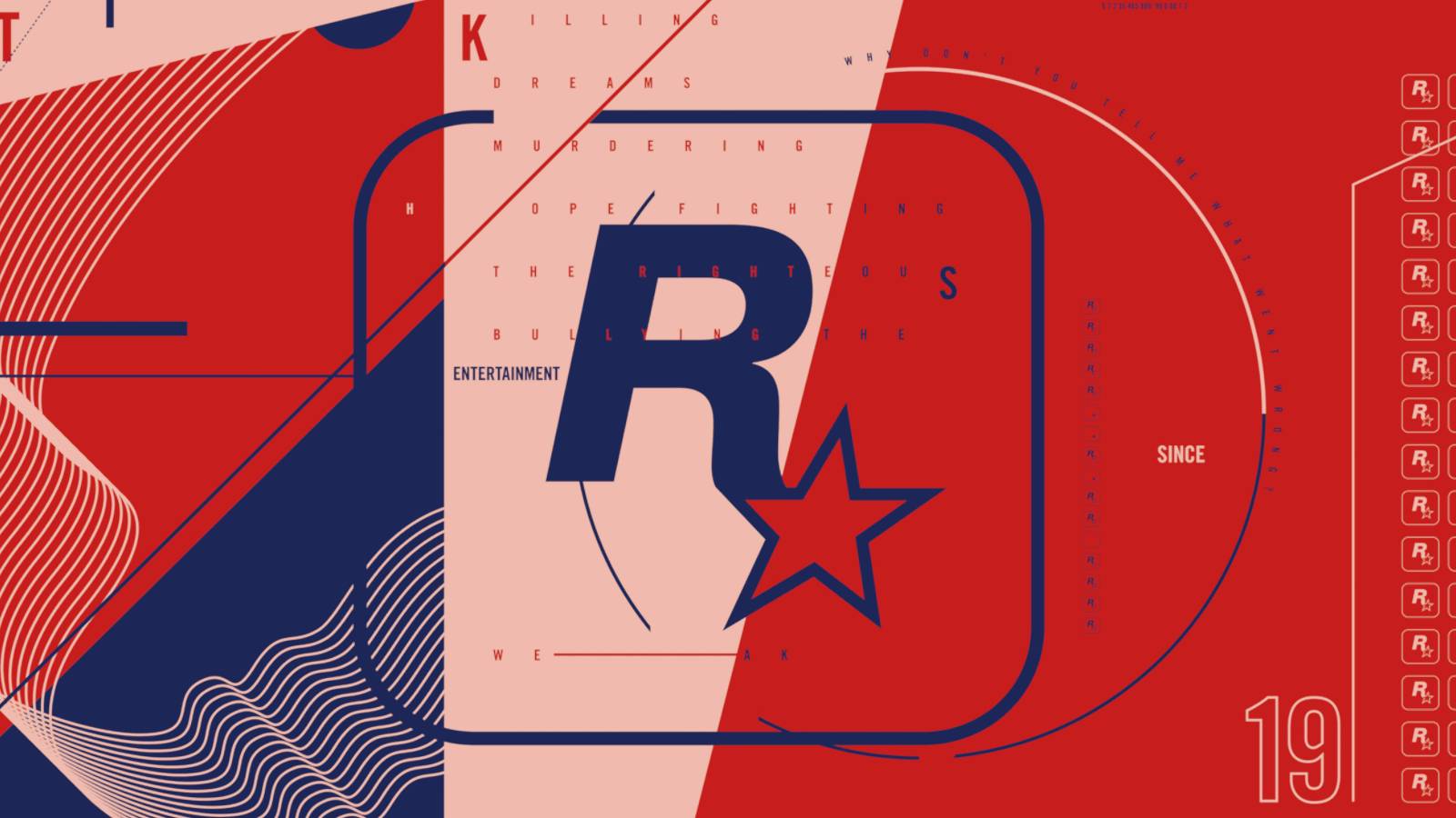 rockstar red white blue logo