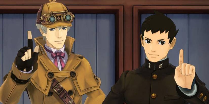 great ace attorney ryunosuke herlock fingers raised feature