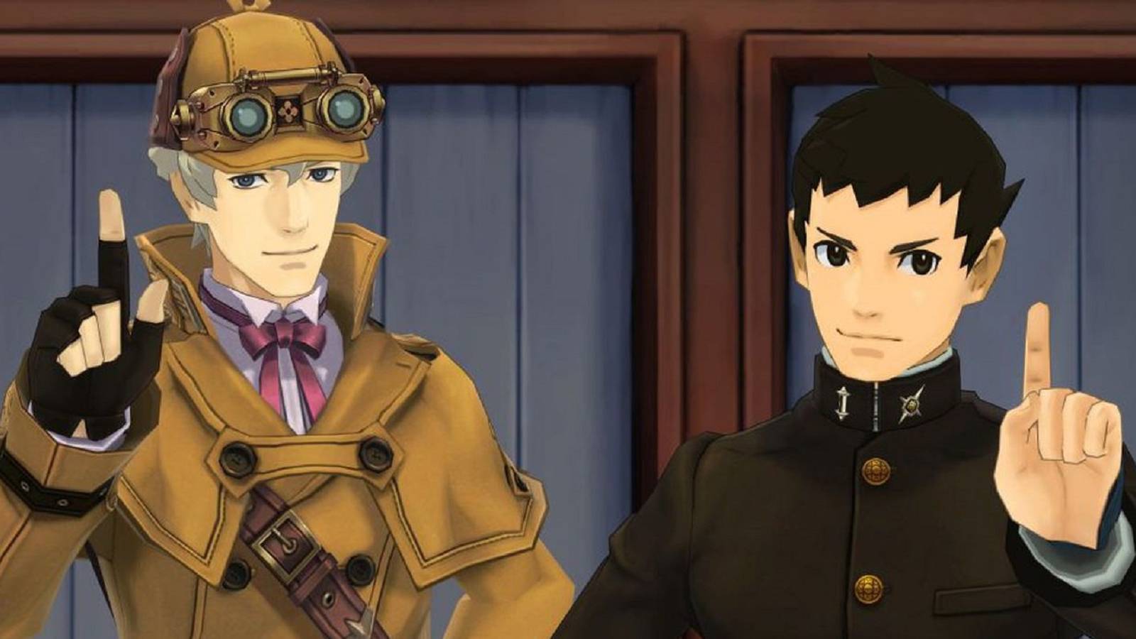 great ace attorney ryunosuke herlock fingers raised feature