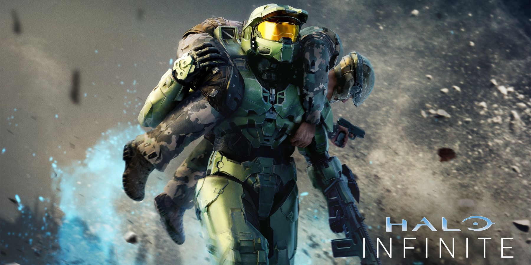 halo infinite master chief carries soldier