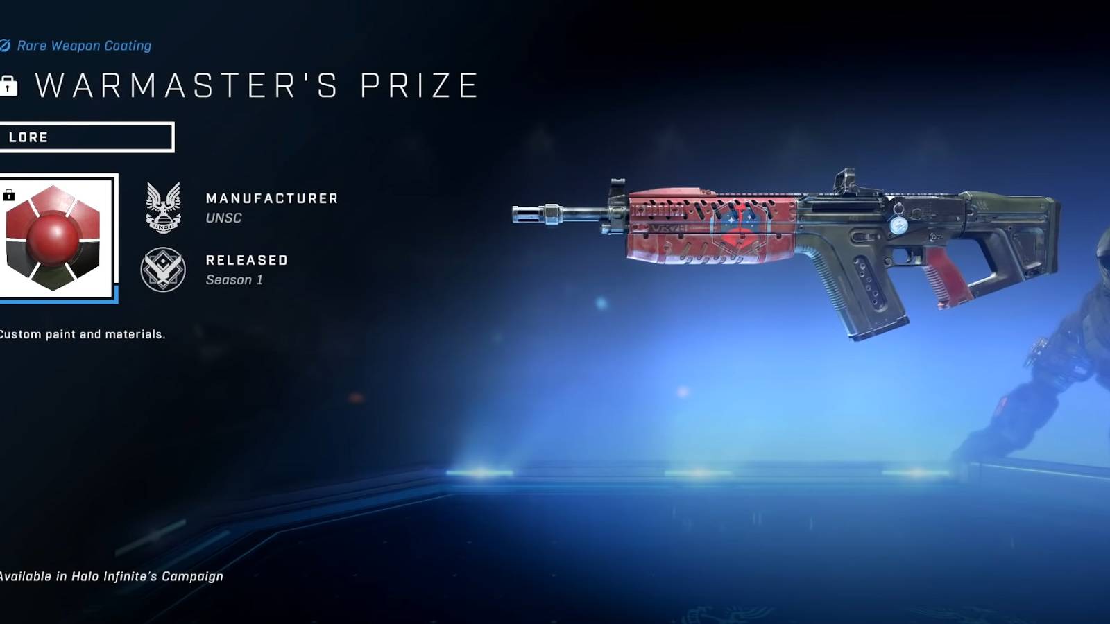 halo infinite warmasters prize commando rifle coating locker