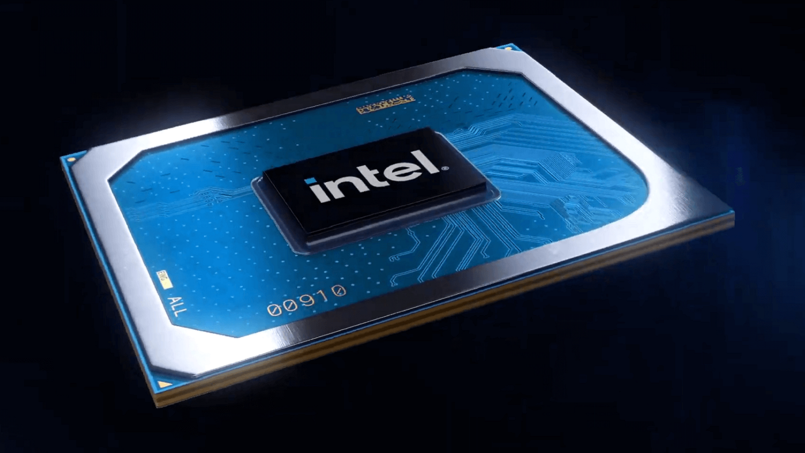 Image showing a close-up of an Intel chip.