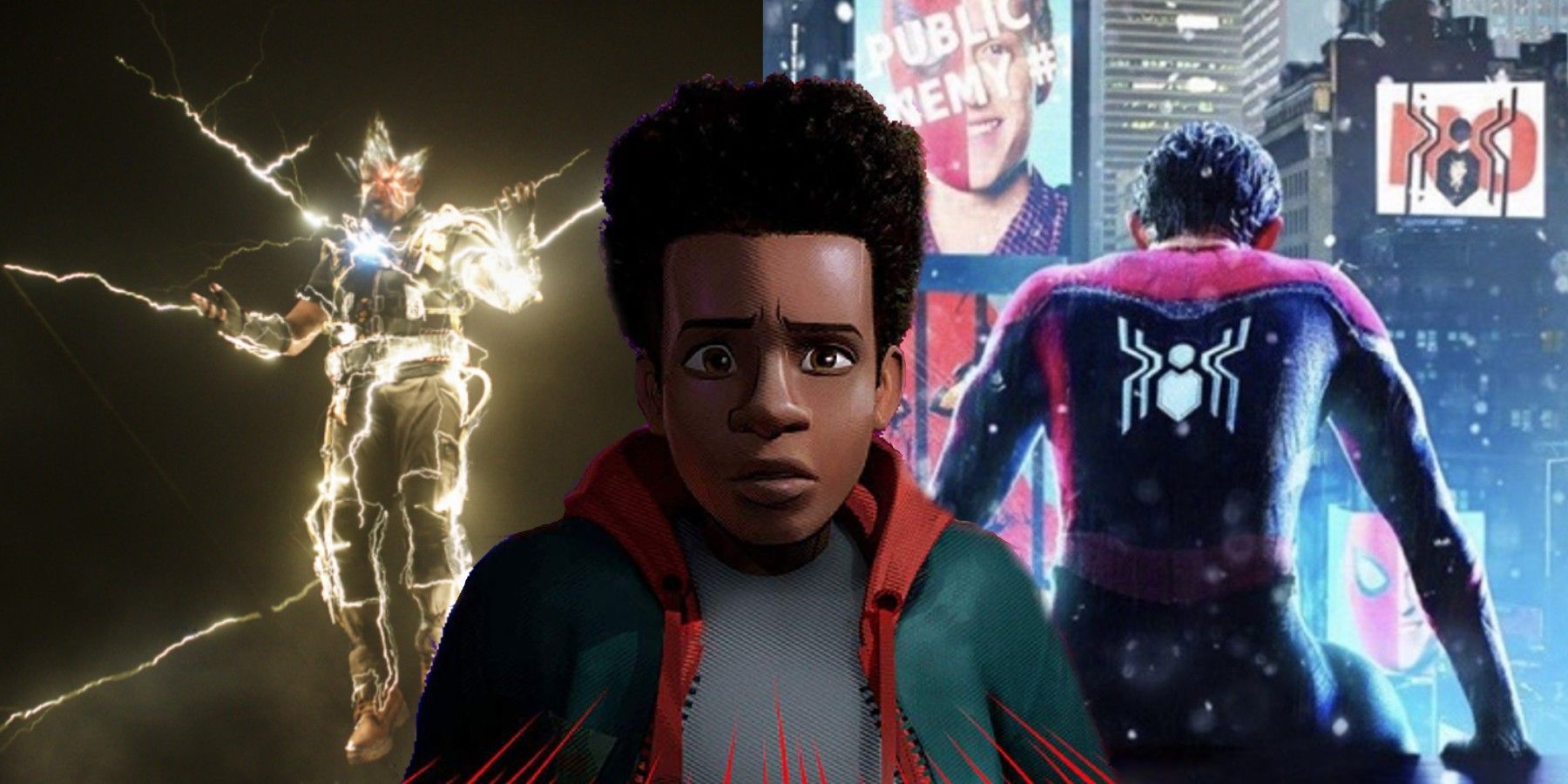 Electro, Miles Morales, and Spider-Man