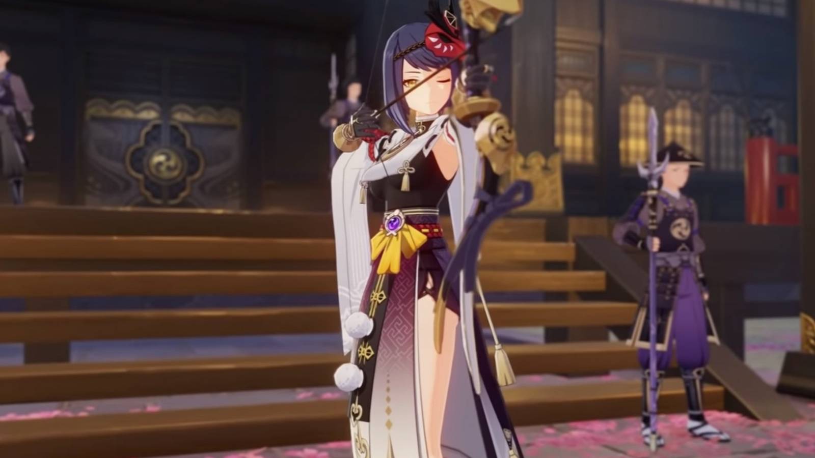 kujou sara using her bow