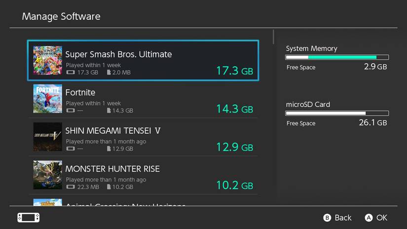 manage software setting switch