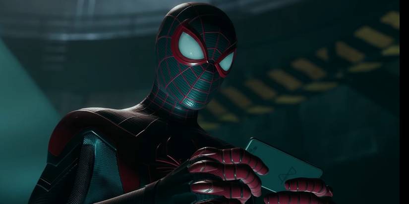 miles on phone spider-man