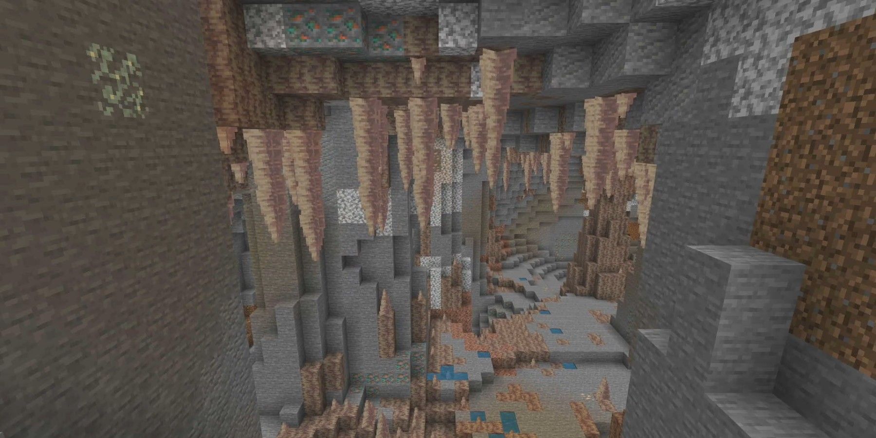 minecraft cave with dripstones