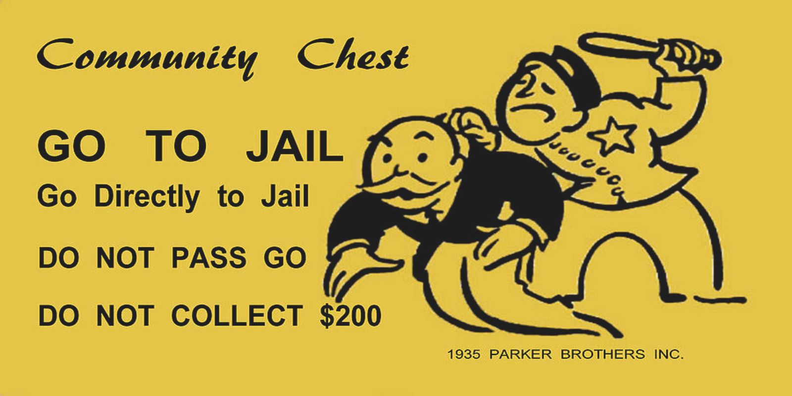 monopoly-jail Community Chest Go To Jail card