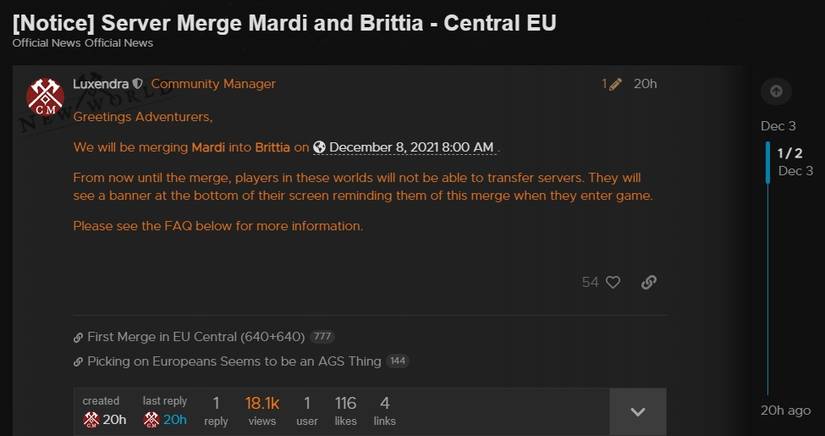 new world mardi brittia server merge announcement