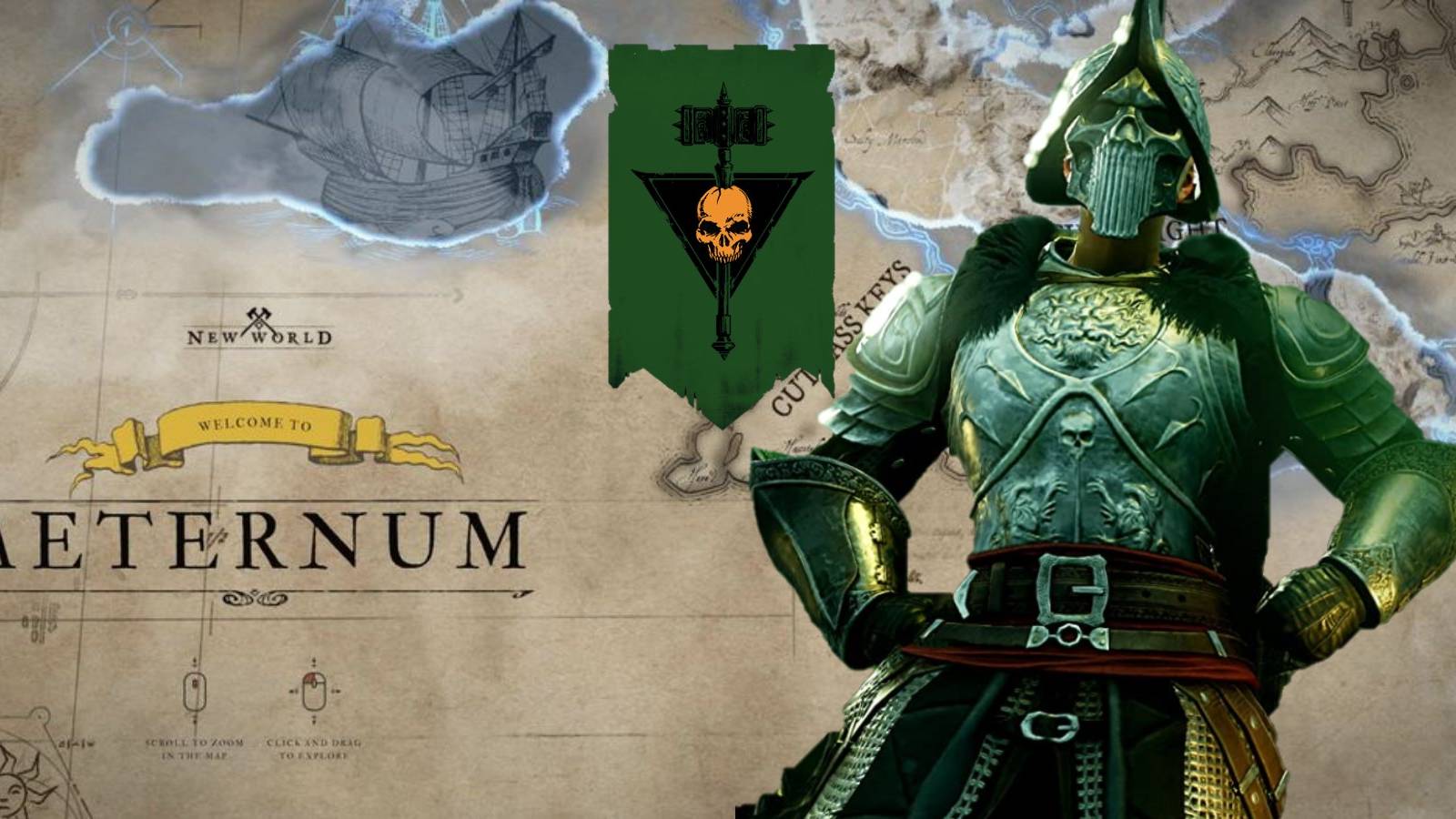 new world player shows aeternum map entirely governed by single company marauders bad for taxes player count travel fees