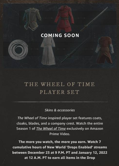 wheel of time cosmetics for new world