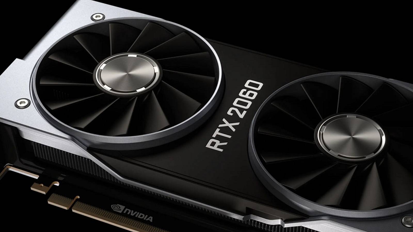 A close-up of an Nvidia RTX 2060 graphics card.