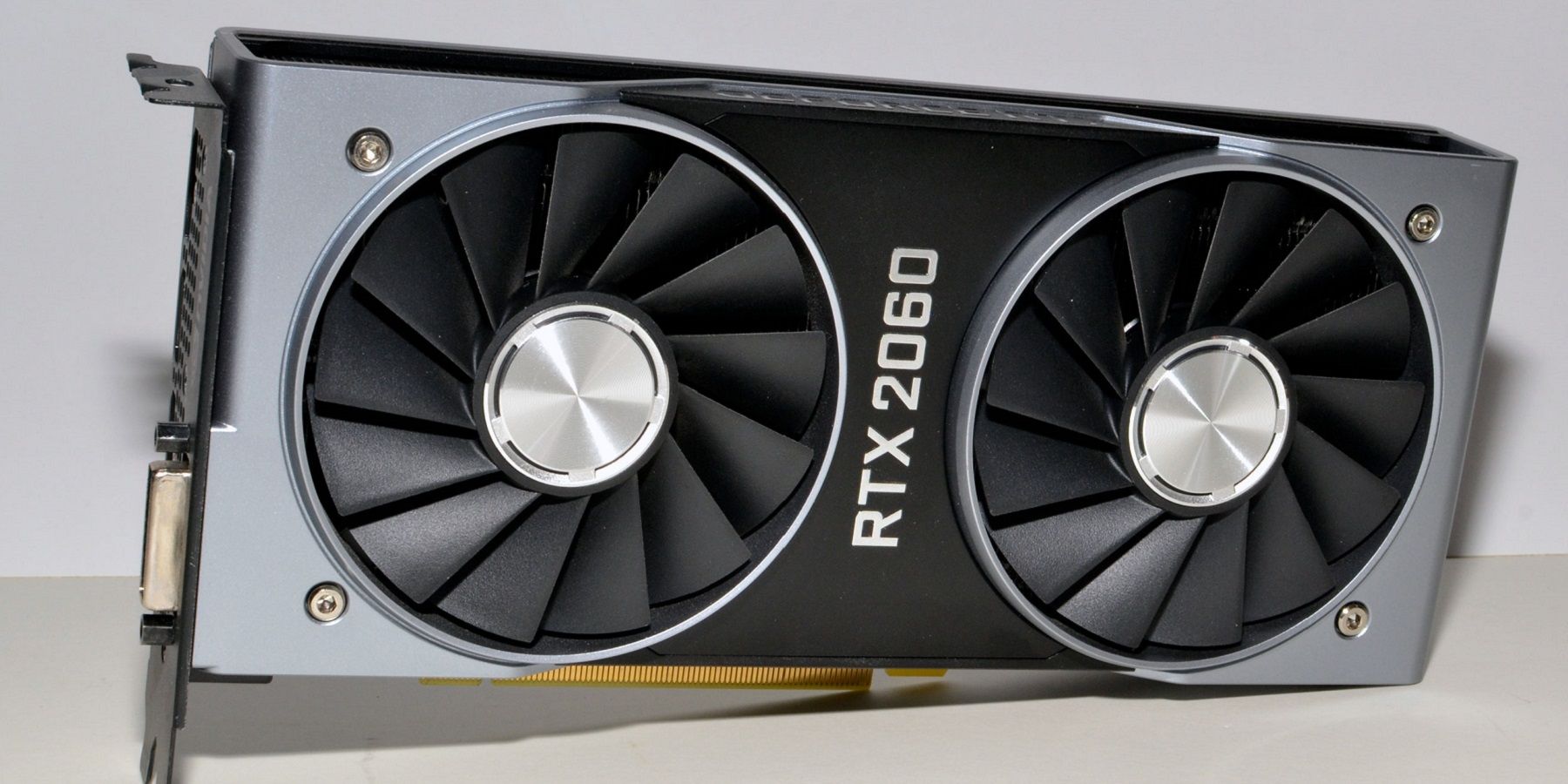 Photo of an Nvidia RTX 2060 graphics card on a plain background.