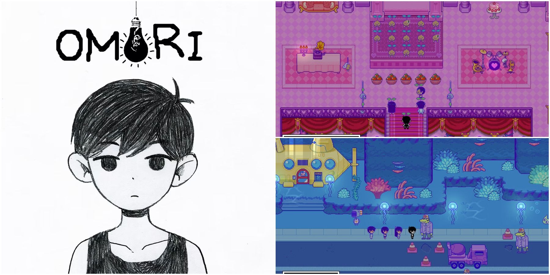 omori game cover pixel art