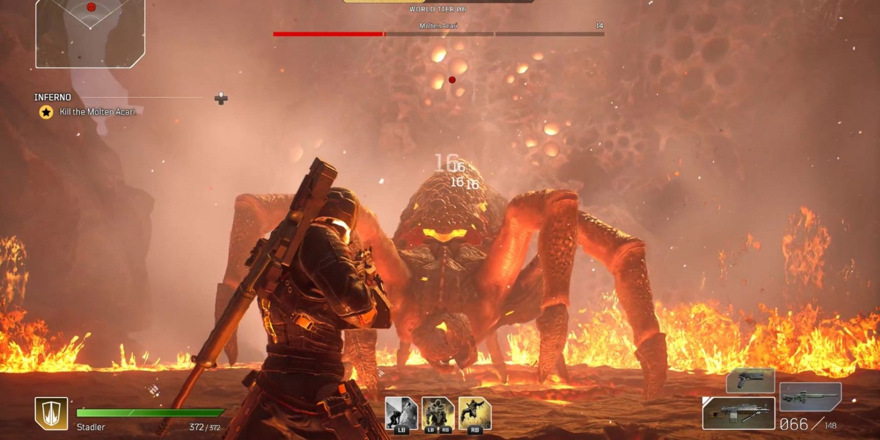 outriders-fighting-giant-fire-spider-boss