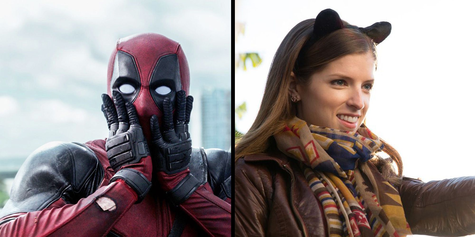 Left: Deadpool, right: Anna Kendrick in Mr. Right